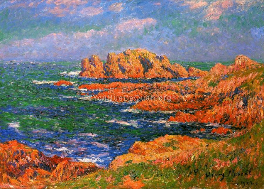 The Red Rocks at Ouessant - 亨利·莫雷